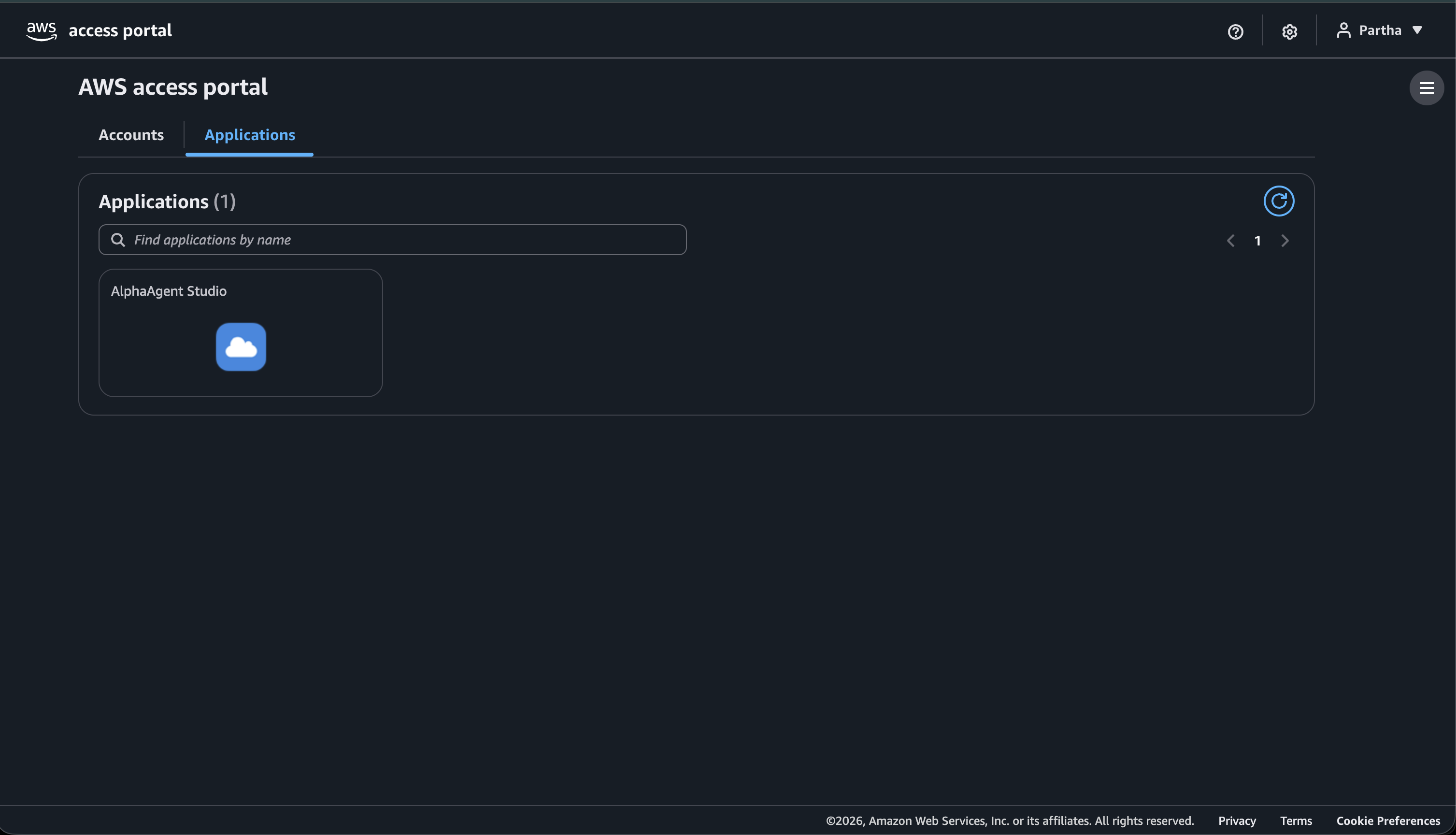 Studio sign-in and loading screen
